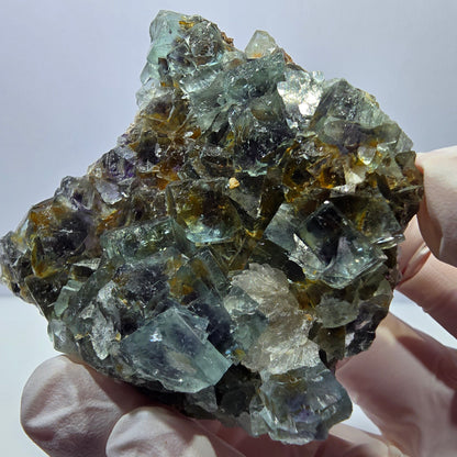 Phantom Fluorit Würfel Stufe, grün lila Okorusu, Namibia 65*60*24mm