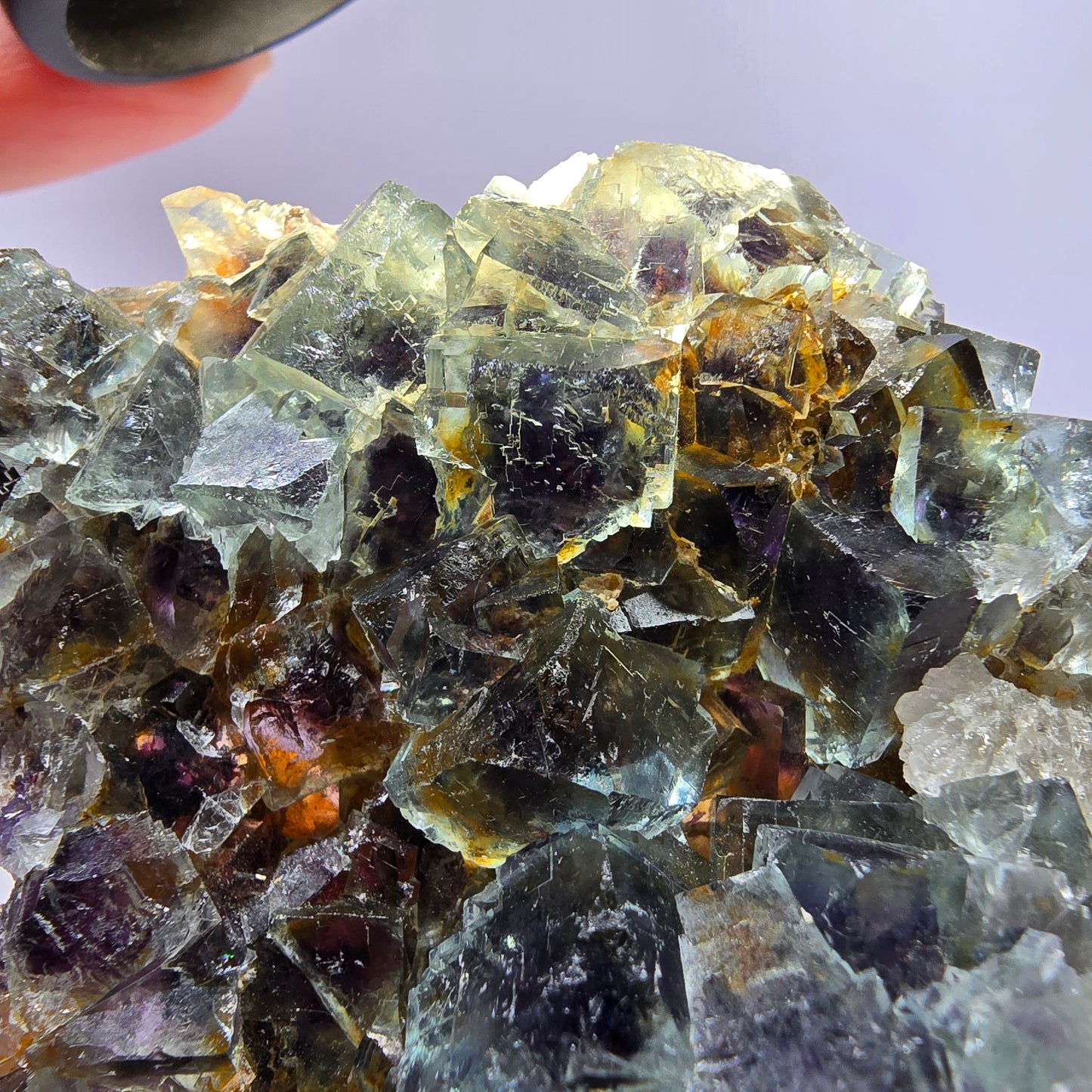 Phantom Fluorit Würfel Stufe, grün lila Okorusu, Namibia 65*60*24mm