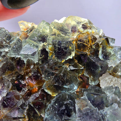 Phantom Fluorit Würfel Stufe, grün lila Okorusu, Namibia 65*60*24mm