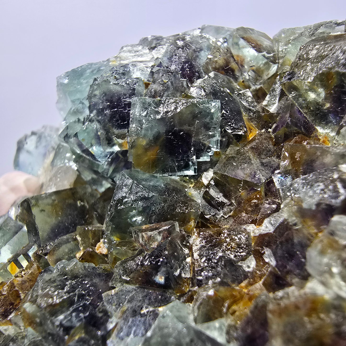 Phantom Fluorit Würfel Stufe, grün lila Okorusu, Namibia 65*60*24mm