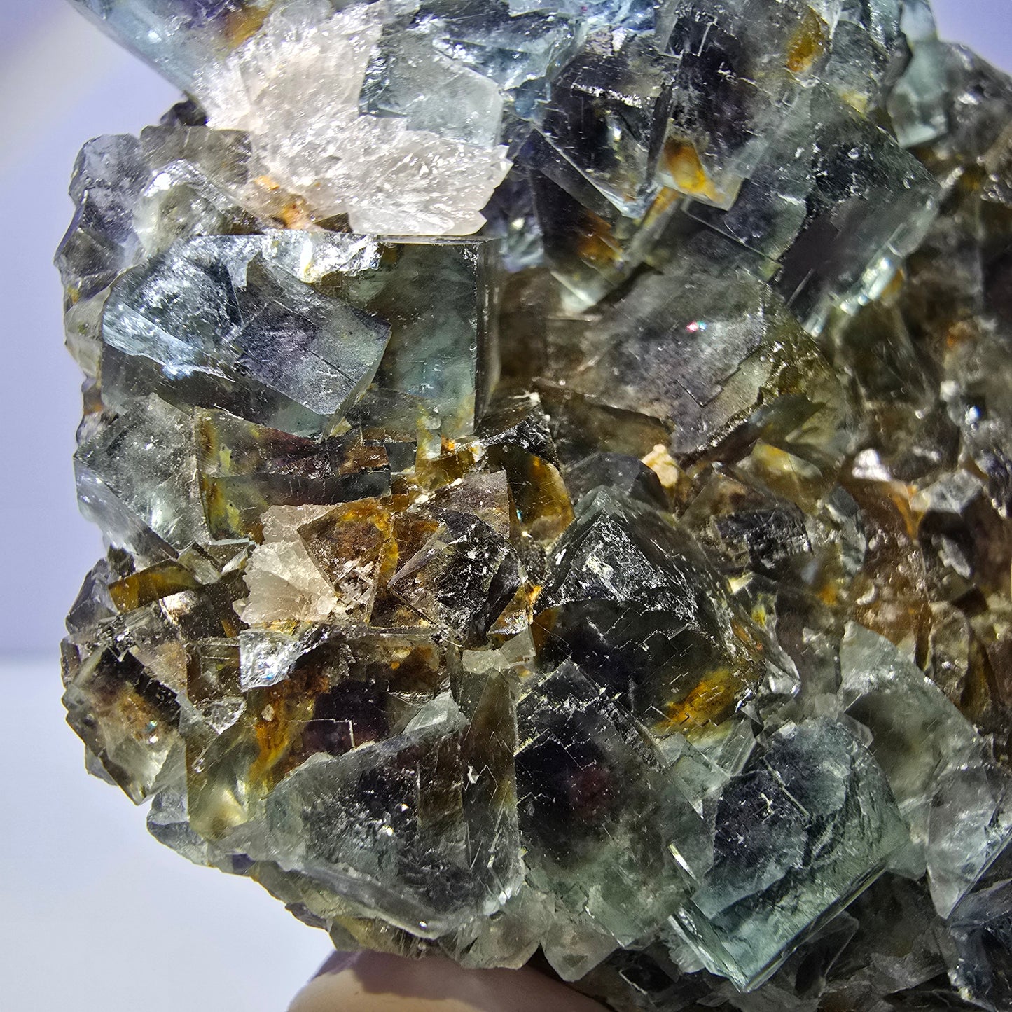 Phantom Fluorit Würfel Stufe, grün lila Okorusu, Namibia 65*60*24mm