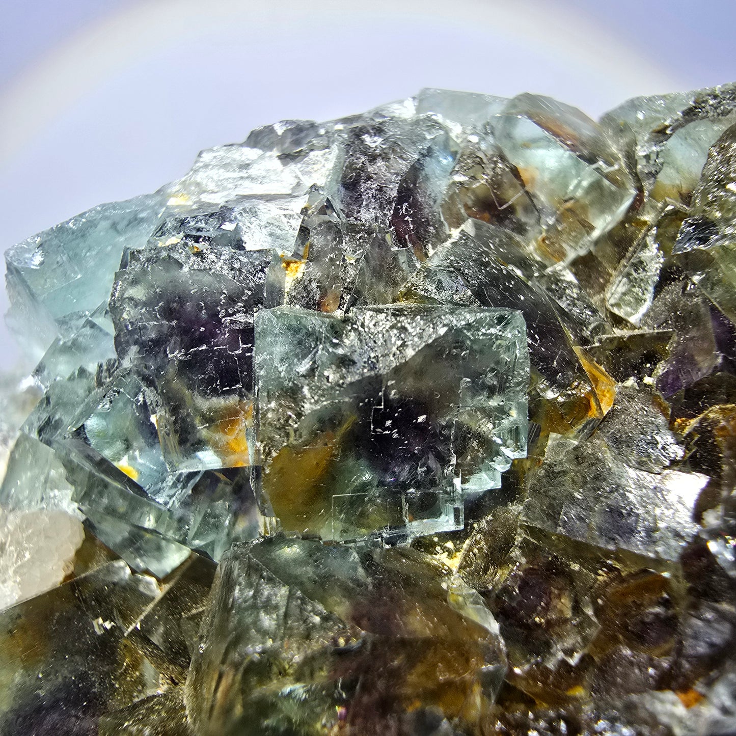 Phantom Fluorit Würfel Stufe, grün lila Okorusu, Namibia 65*60*24mm