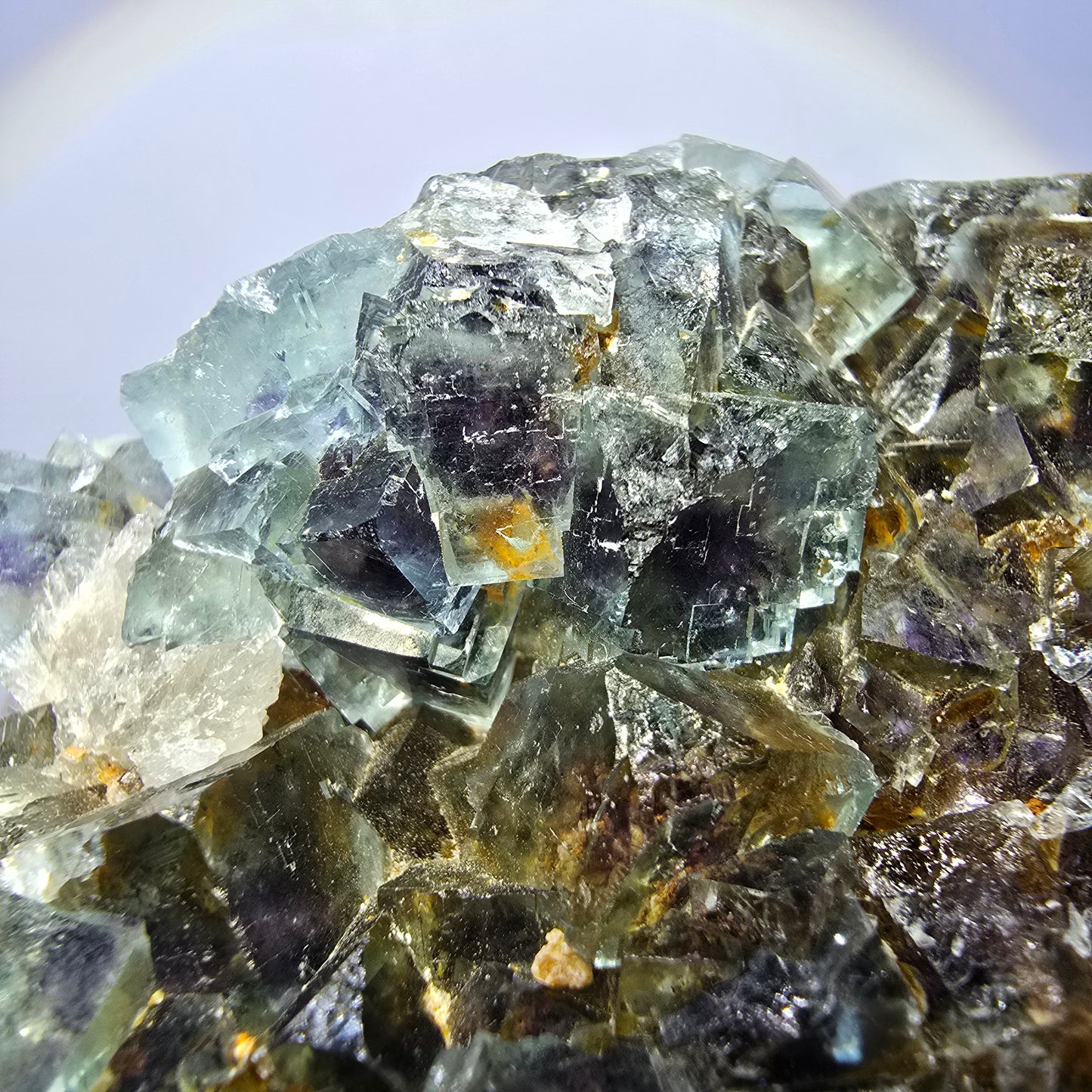 Phantom Fluorit Würfel Stufe, grün lila Okorusu, Namibia 65*60*24mm