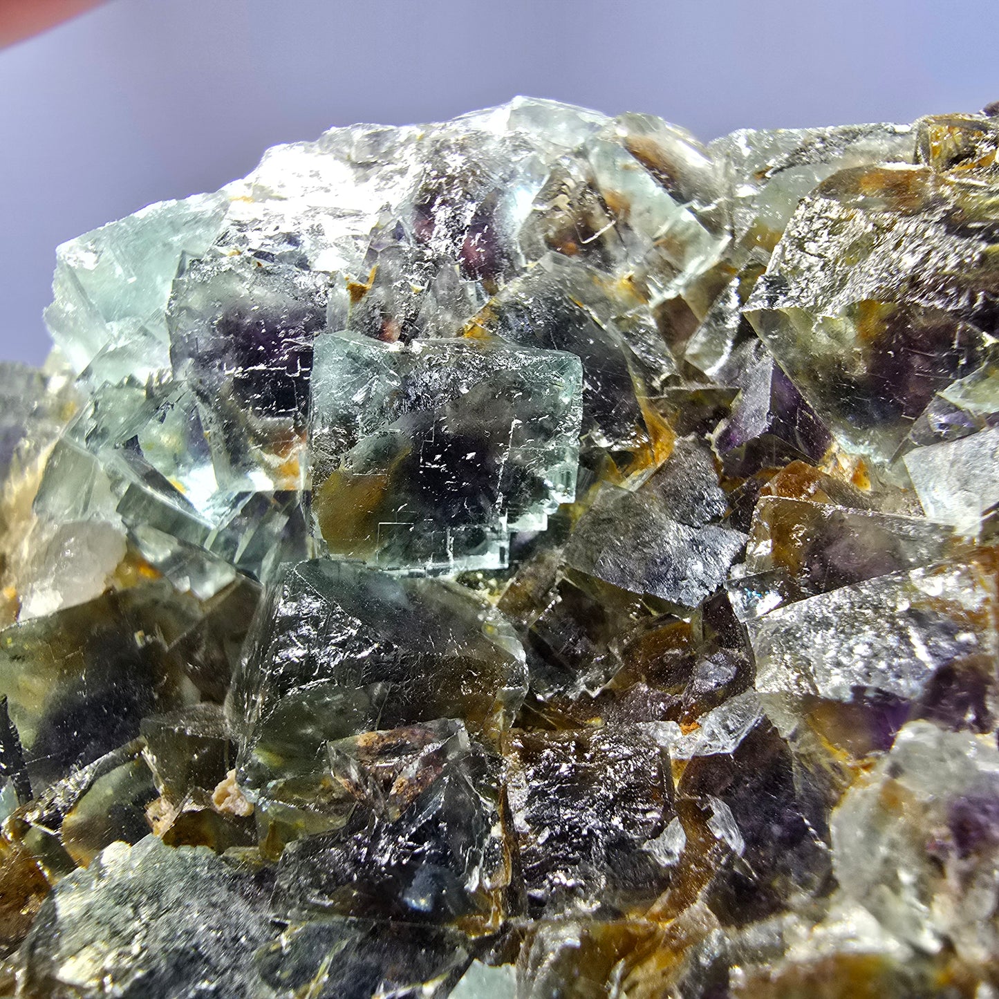 Phantom Fluorit Würfel Stufe, grün lila Okorusu, Namibia 65*60*24mm