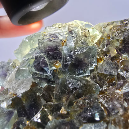 Phantom Fluorit Würfel Stufe, grün lila Okorusu, Namibia 65*60*24mm