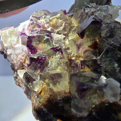 Cube de fluorite fantôme, spécimen de quartz, violet-vert Okorusu, Namibie 57 x 55 x 37 mm 