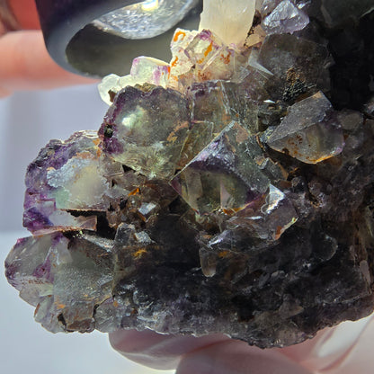Cube de fluorite fantôme, spécimen de quartz, violet-vert Okorusu, Namibie 57 x 55 x 37 mm 