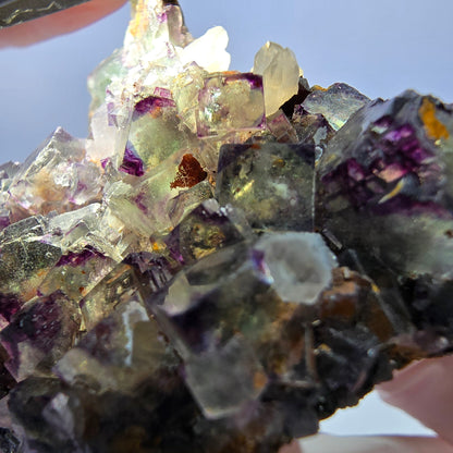 Cube de fluorite fantôme, spécimen de quartz, violet-vert Okorusu, Namibie 57 x 55 x 37 mm 