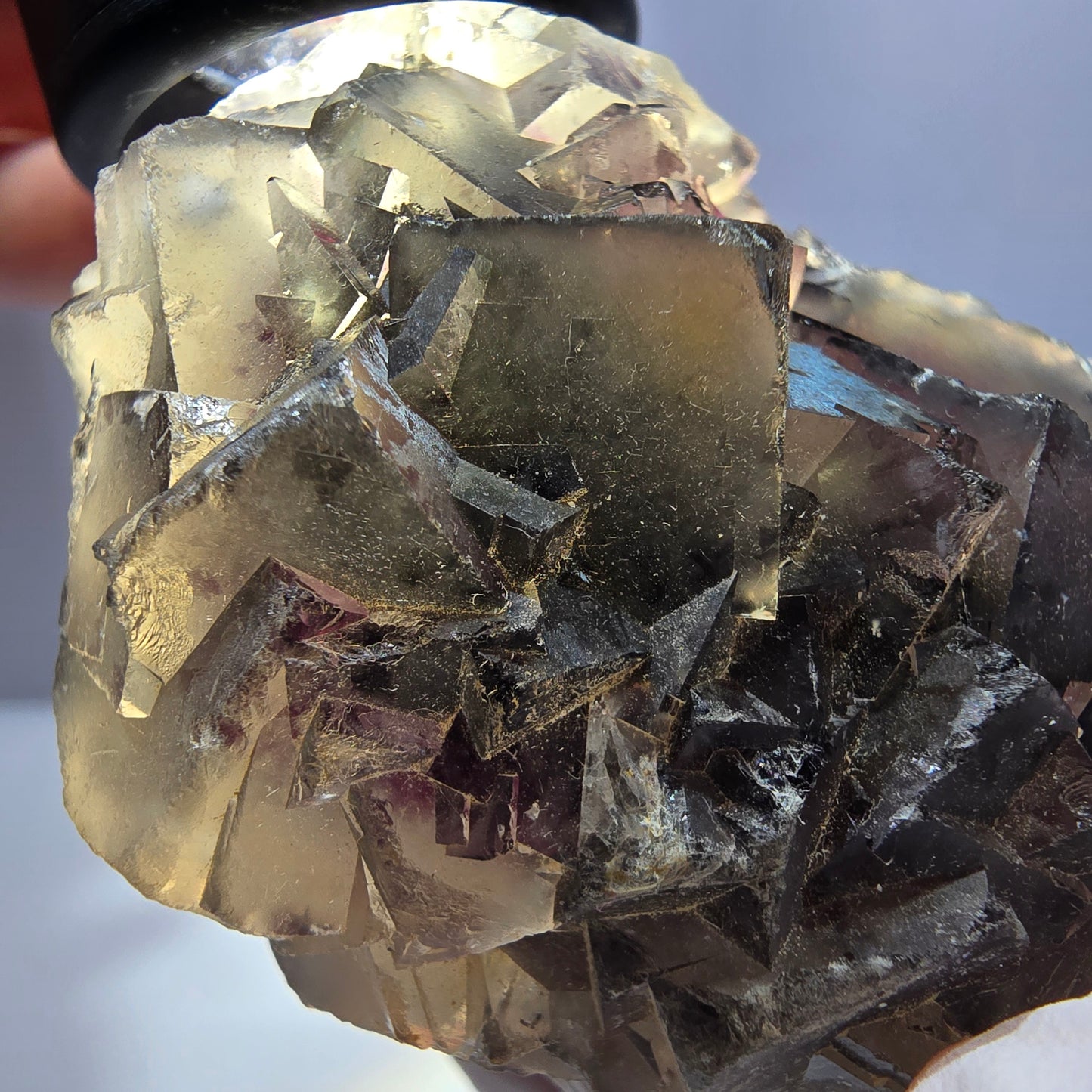 Phantom Fluorit Würfel Stufe, gelb lila Okorusu, Namibia 71*44*42mm