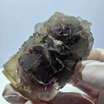 Phantom Fluorit Würfel Stufe, gelb lila Okorusu, Namibia 71*44*42mm