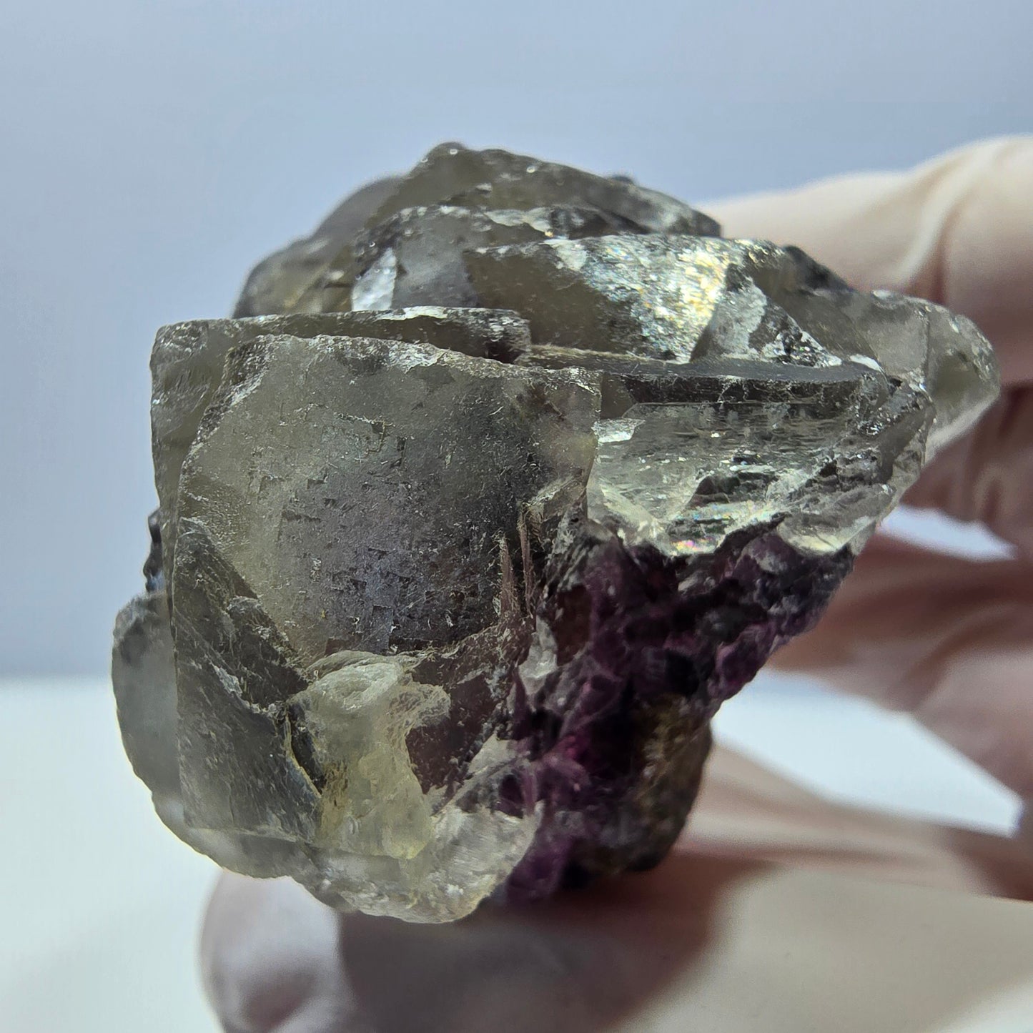 Phantom Fluorit Würfel Stufe, gelb lila Okorusu, Namibia 71*44*42mm
