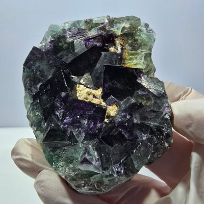 Phantom Fluorit Würfel Stufe, grün lila Okorusu, Namibia 76*63*22mm