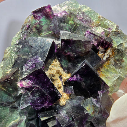 Phantom Fluorit Würfel Stufe, grün lila Okorusu, Namibia 76*63*22mm