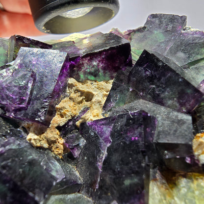 Phantom Fluorit Würfel Stufe, grün lila Okorusu, Namibia 76*63*22mm