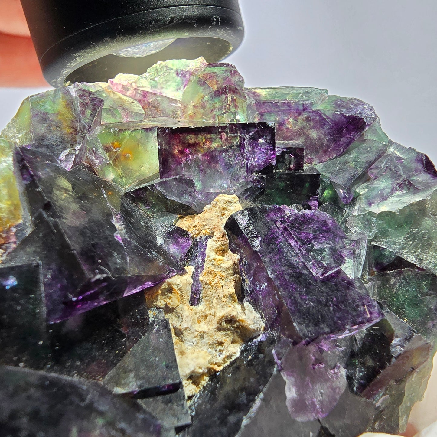Phantom Fluorit Würfel Stufe, grün lila Okorusu, Namibia 76*63*22mm