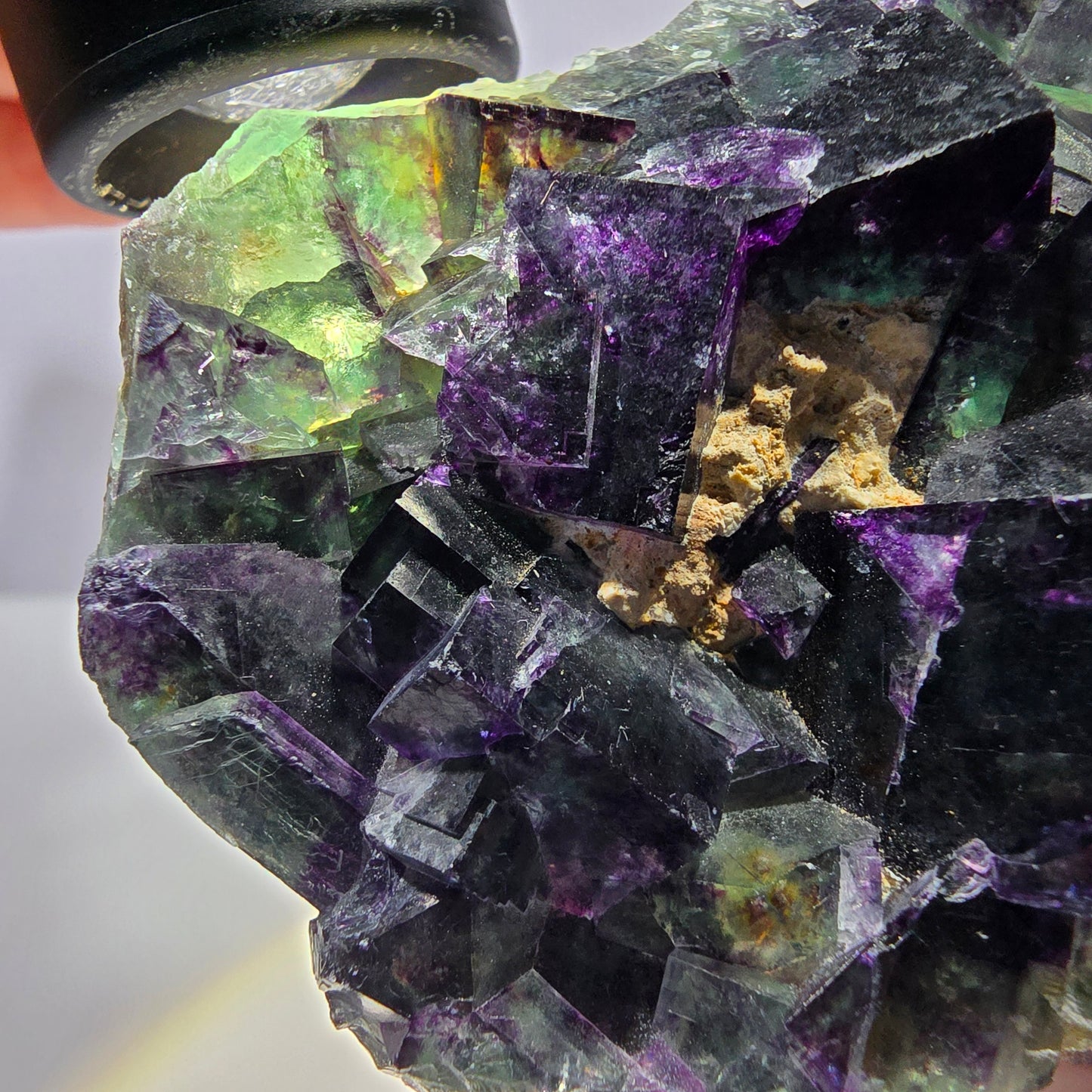 Phantom Fluorit Würfel Stufe, grün lila Okorusu, Namibia 76*63*22mm