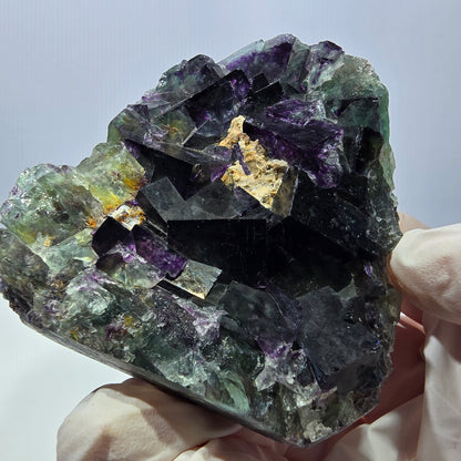 Phantom Fluorit Würfel Stufe, grün lila Okorusu, Namibia 76*63*22mm