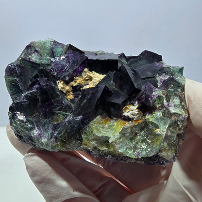 Phantom Fluorit Würfel Stufe, grün lila Okorusu, Namibia 76*63*22mm
