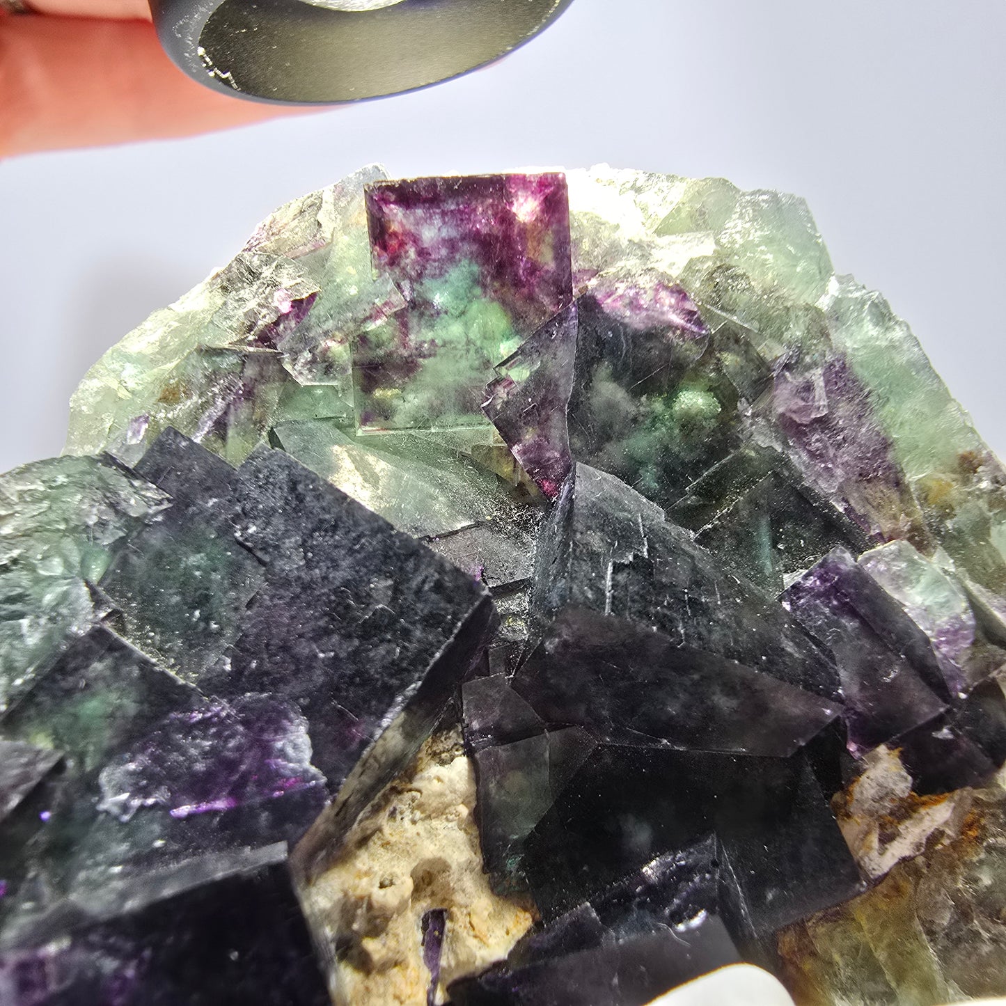 Phantom Fluorit Würfel Stufe, grün lila Okorusu, Namibia 76*63*22mm