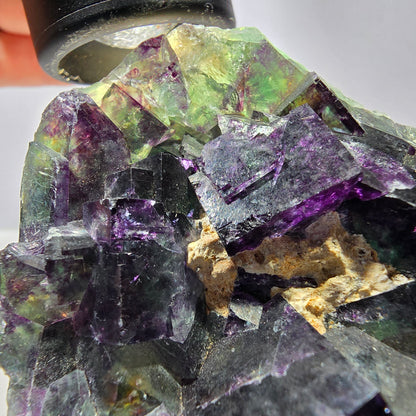 Phantom Fluorit Würfel Stufe, grün lila Okorusu, Namibia 76*63*22mm