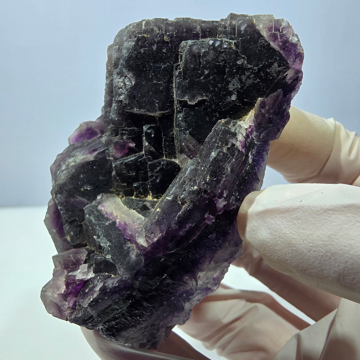 Phantom Fluorit Würfel Stufe, lila Okorusu, Namibia 70*52*30mm