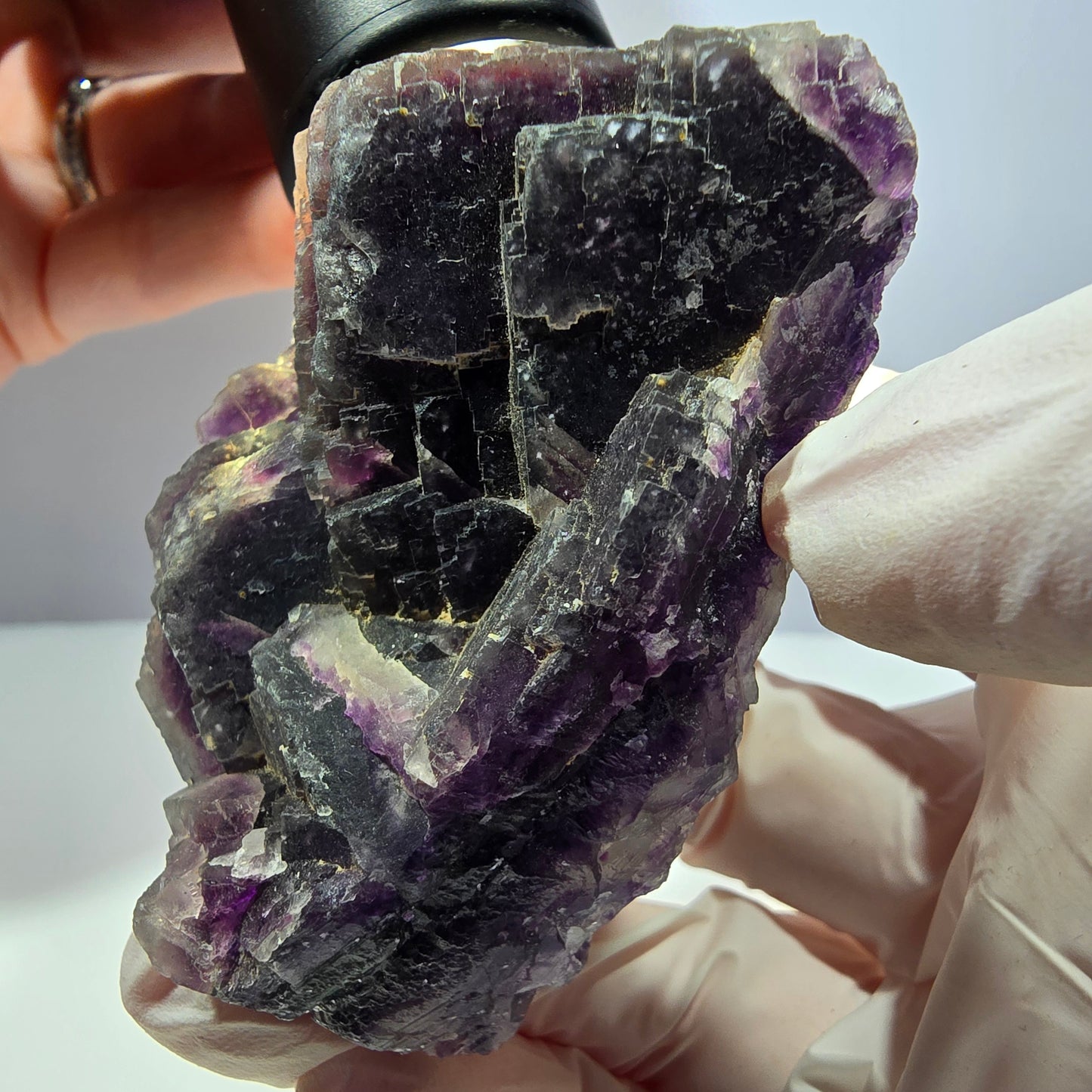 Phantom Fluorit Würfel Stufe, lila Okorusu, Namibia 70*52*30mm