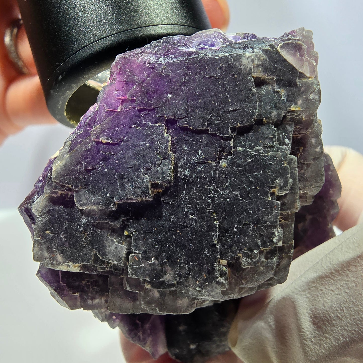 Phantom Fluorit Würfel Stufe, lila Okorusu, Namibia 70*52*30mm