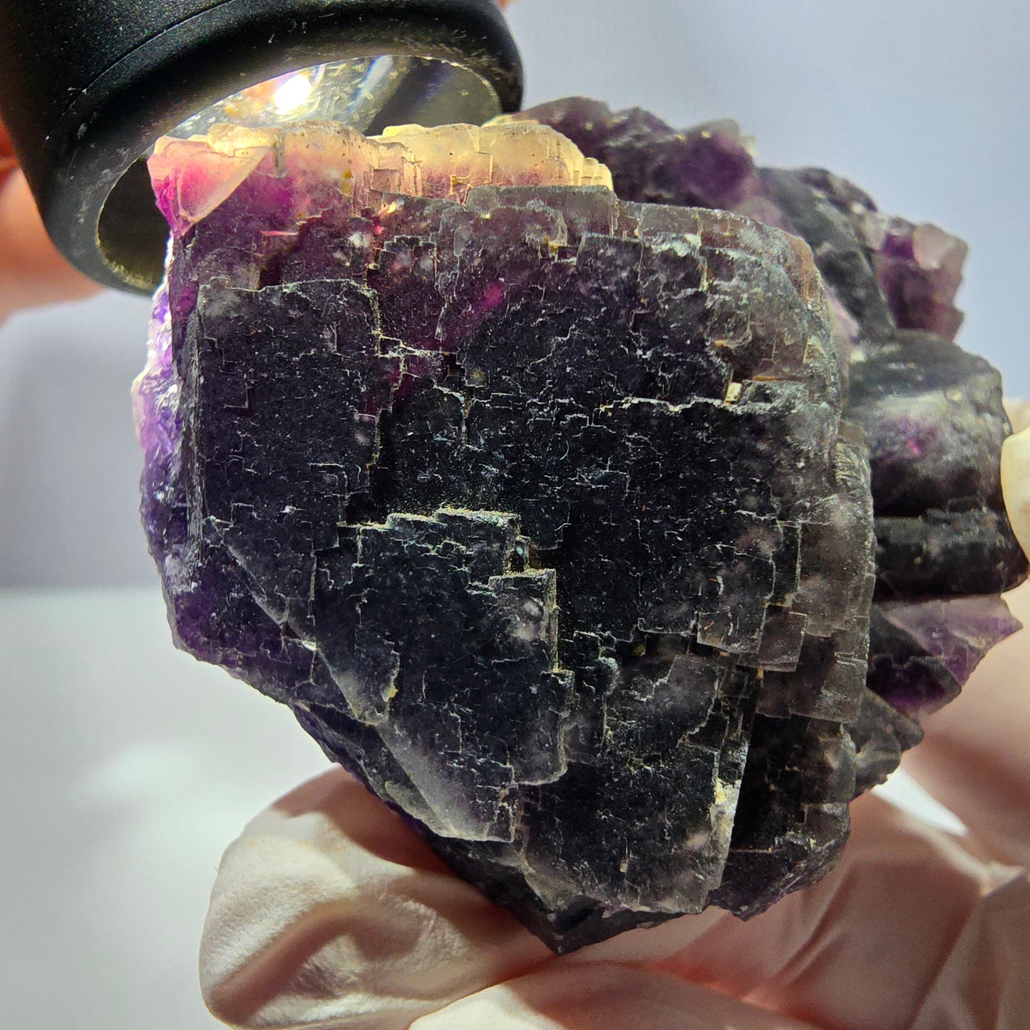 Phantom Fluorit Würfel Stufe, lila Okorusu, Namibia 70*52*30mm