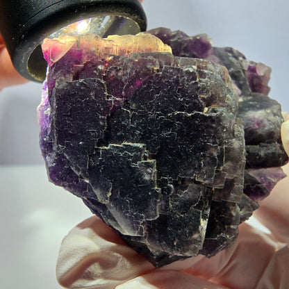 Phantom Fluorit Würfel Stufe, lila Okorusu, Namibia 70*52*30mm