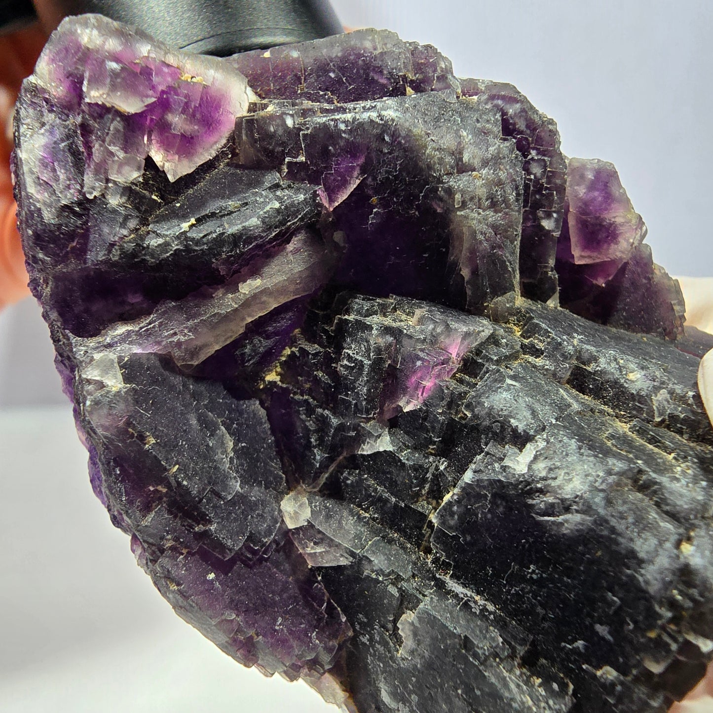 Phantom Fluorit Würfel Stufe, lila Okorusu, Namibia 70*52*30mm