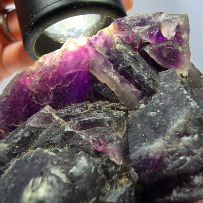Phantom Fluorit Würfel Stufe, lila Okorusu, Namibia 70*52*30mm