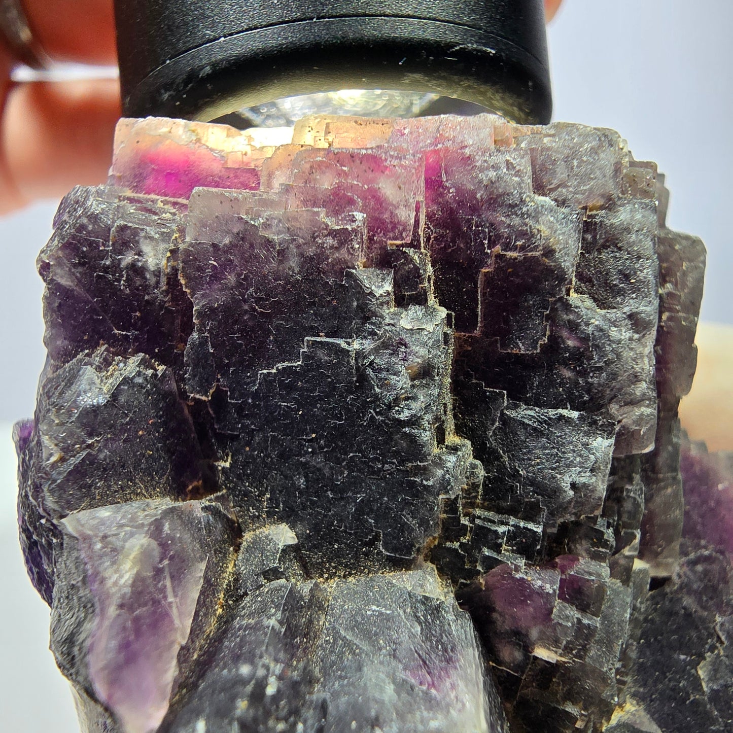 Phantom Fluorit Würfel Stufe, lila Okorusu, Namibia 70*52*30mm