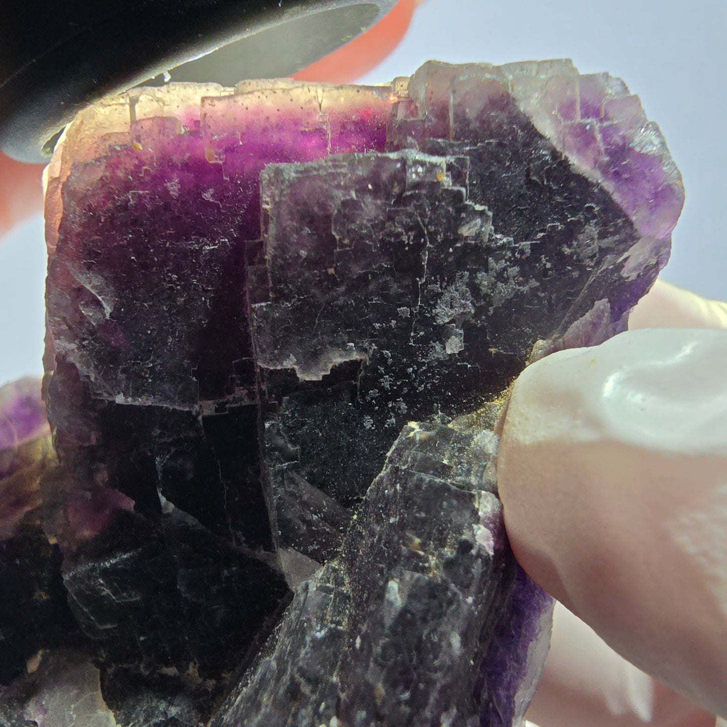 Phantom Fluorit Würfel Stufe, lila Okorusu, Namibia 70*52*30mm