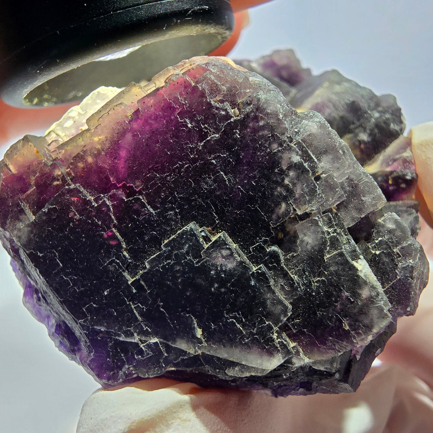 Phantom Fluorit Würfel Stufe, lila Okorusu, Namibia 70*52*30mm