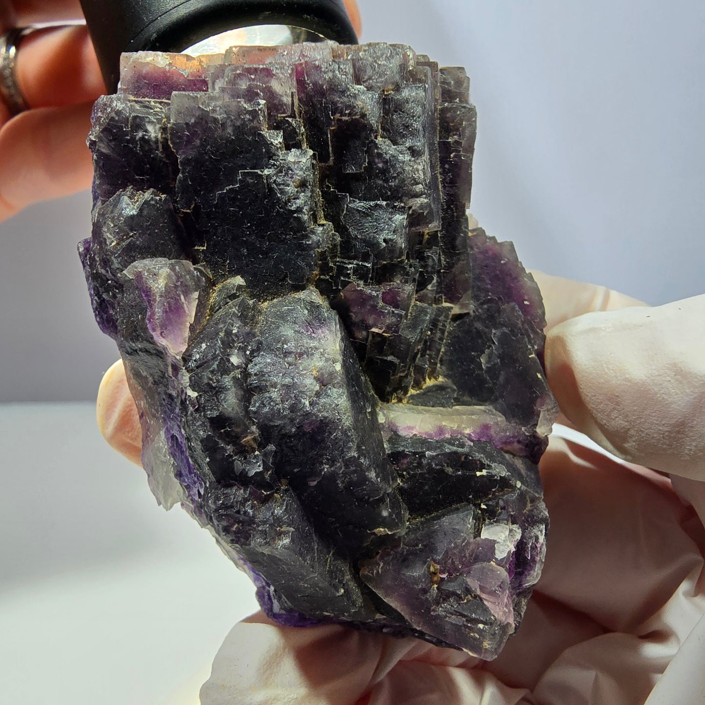 Phantom Fluorit Würfel Stufe, lila Okorusu, Namibia 70*52*30mm