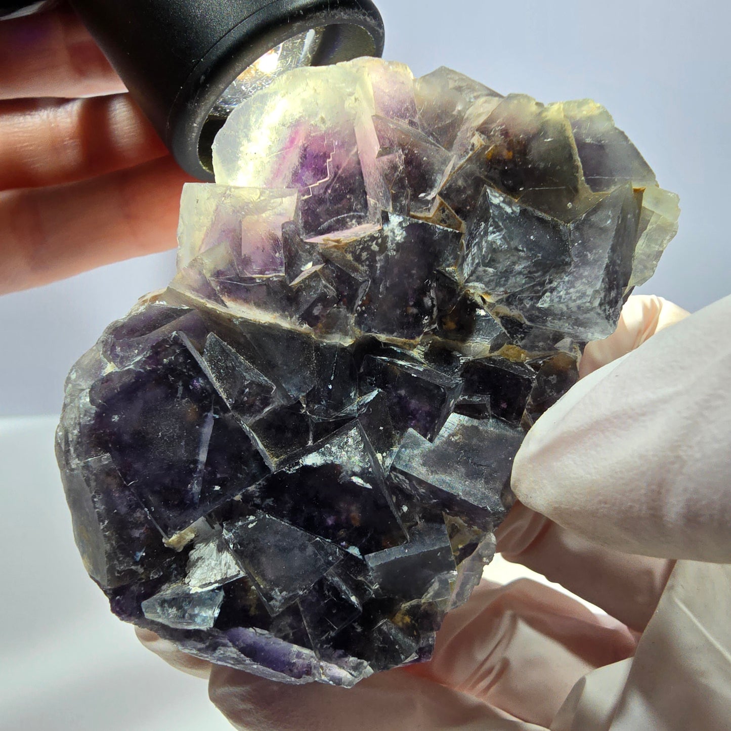Phantom Fluorit Würfel Stufe, lila Okorusu, Namibia 65*44*23mm