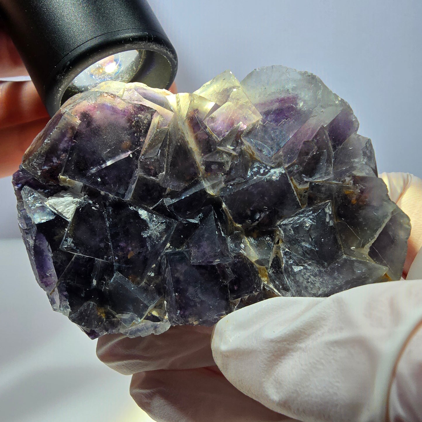 Phantom Fluorit Würfel Stufe, lila Okorusu, Namibia 65*44*23mm