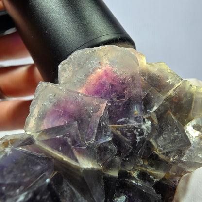 Phantom Fluorit Würfel Stufe, lila Okorusu, Namibia 65*44*23mm