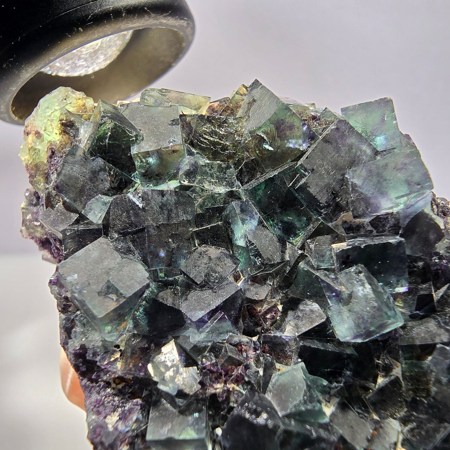 Phantom Fluorit Würfel Stufe, grün lila Okorusu, Namibia 65*63*34mm