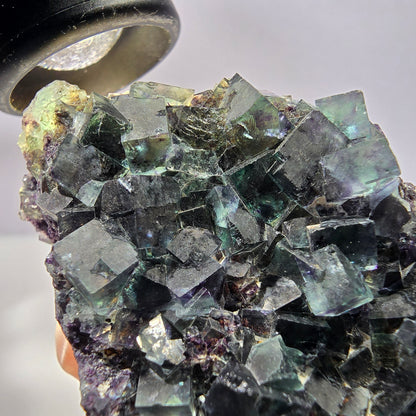 Phantom Fluorit Würfel Stufe, grün lila Okorusu, Namibia 65*63*34mm