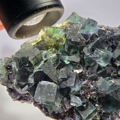Phantom Fluorit Würfel Stufe, grün lila Okorusu, Namibia 65*63*34mm