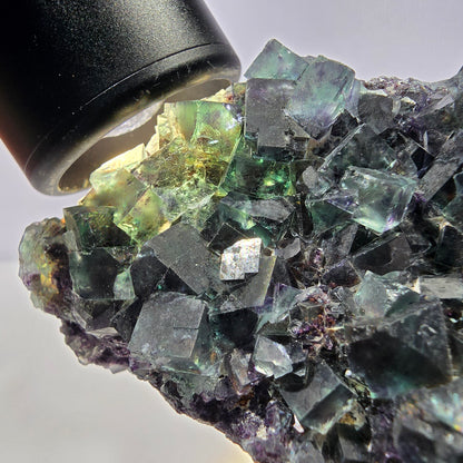 Phantom Fluorit Würfel Stufe, grün lila Okorusu, Namibia 65*63*34mm