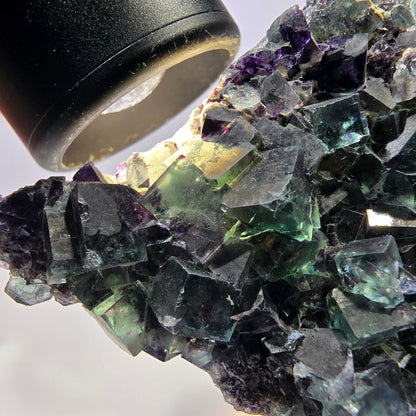 Phantom Fluorit Würfel Stufe, grün lila Okorusu, Namibia 65*63*34mm