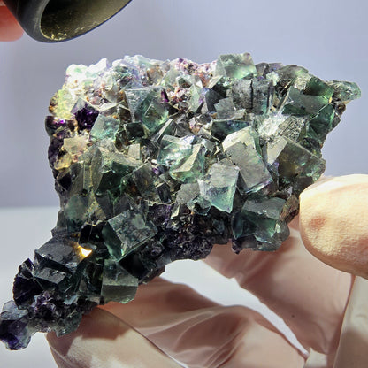 Phantom Fluorit Würfel Stufe, grün lila Okorusu, Namibia 65*63*34mm