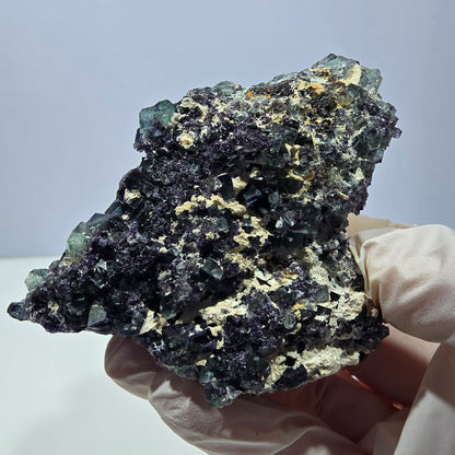 Phantom Fluorit Würfel Stufe, grün lila Okorusu, Namibia 65*63*34mm