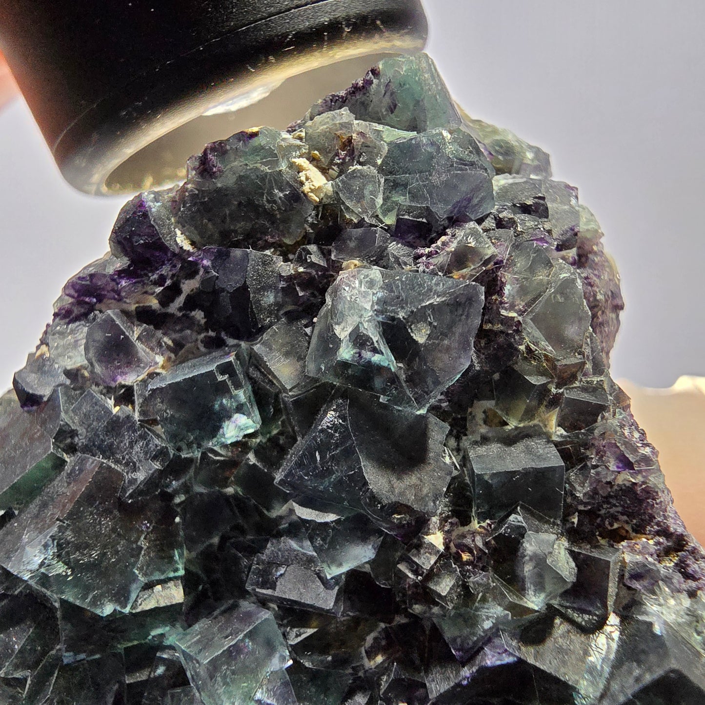 Phantom Fluorit Würfel Stufe, grün lila Okorusu, Namibia 65*63*34mm