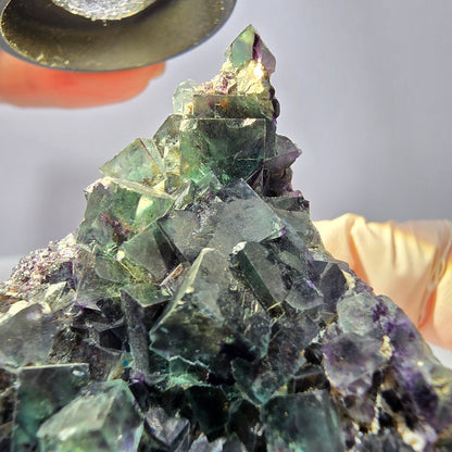 Phantom Fluorit Würfel Stufe, grün lila Okorusu, Namibia 65*63*34mm