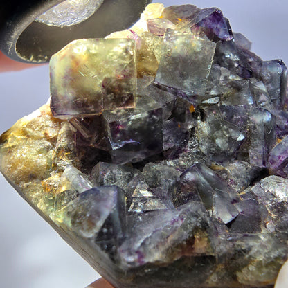 Phantom Fluorit Würfel Stufe, grün lila Okorusu, Namibia 73*50*27mm
