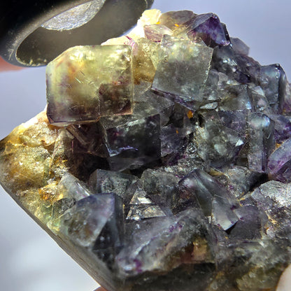 Phantom Fluorit Würfel Stufe, grün lila Okorusu, Namibia 73*50*27mm