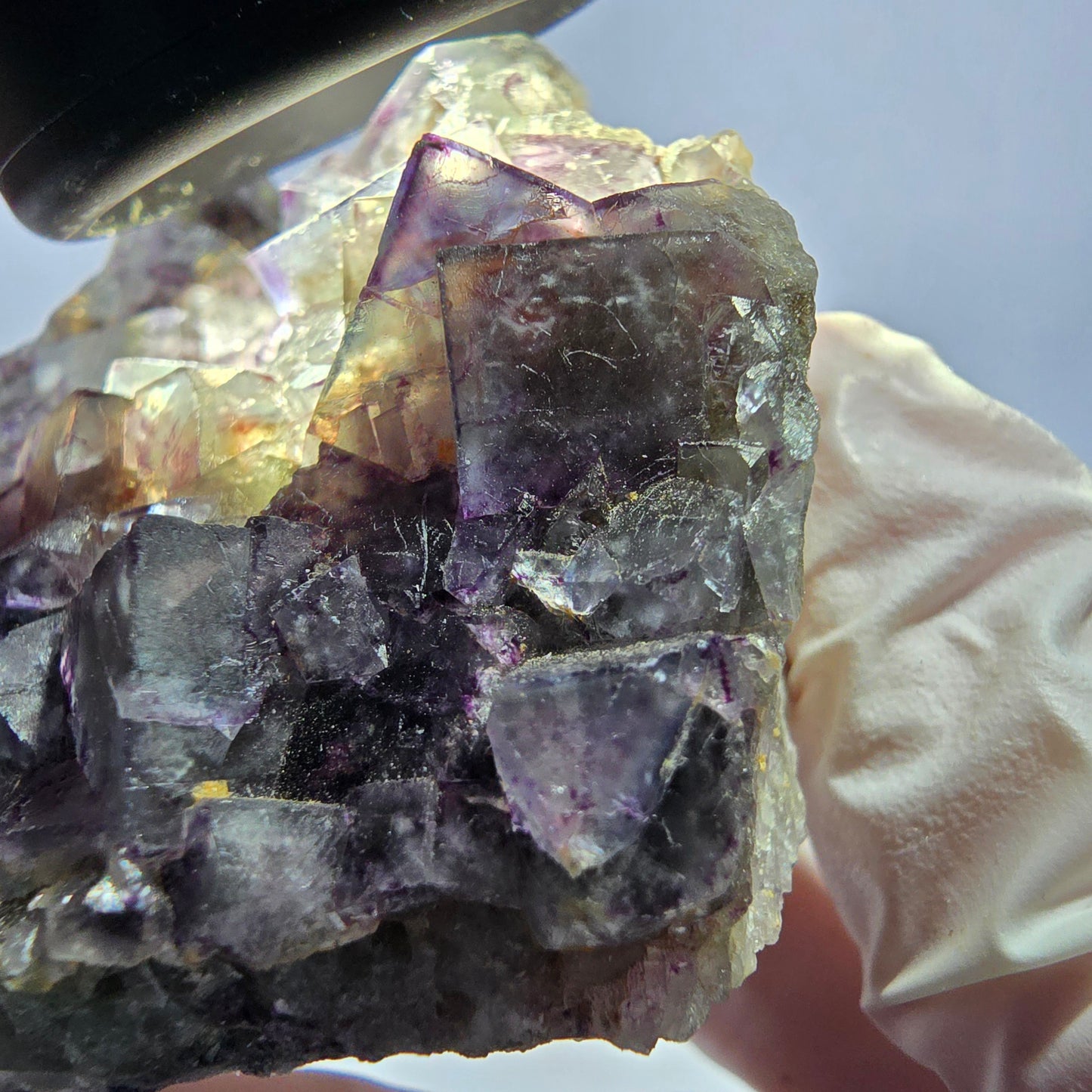 Phantom Fluorit Würfel Stufe, grün lila Okorusu, Namibia 73*50*27mm
